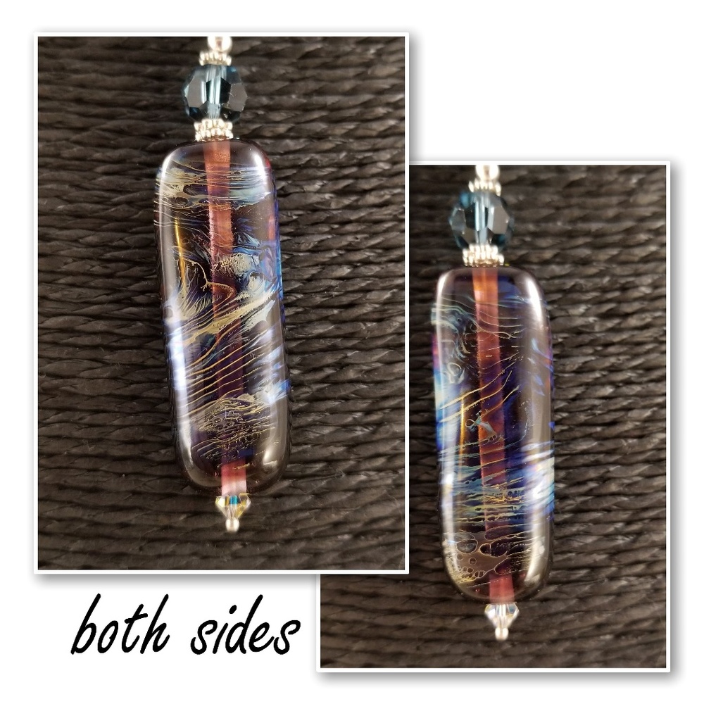 Lampwork and Swarovski Crystal Statement Necklace - Picture 2 of 7